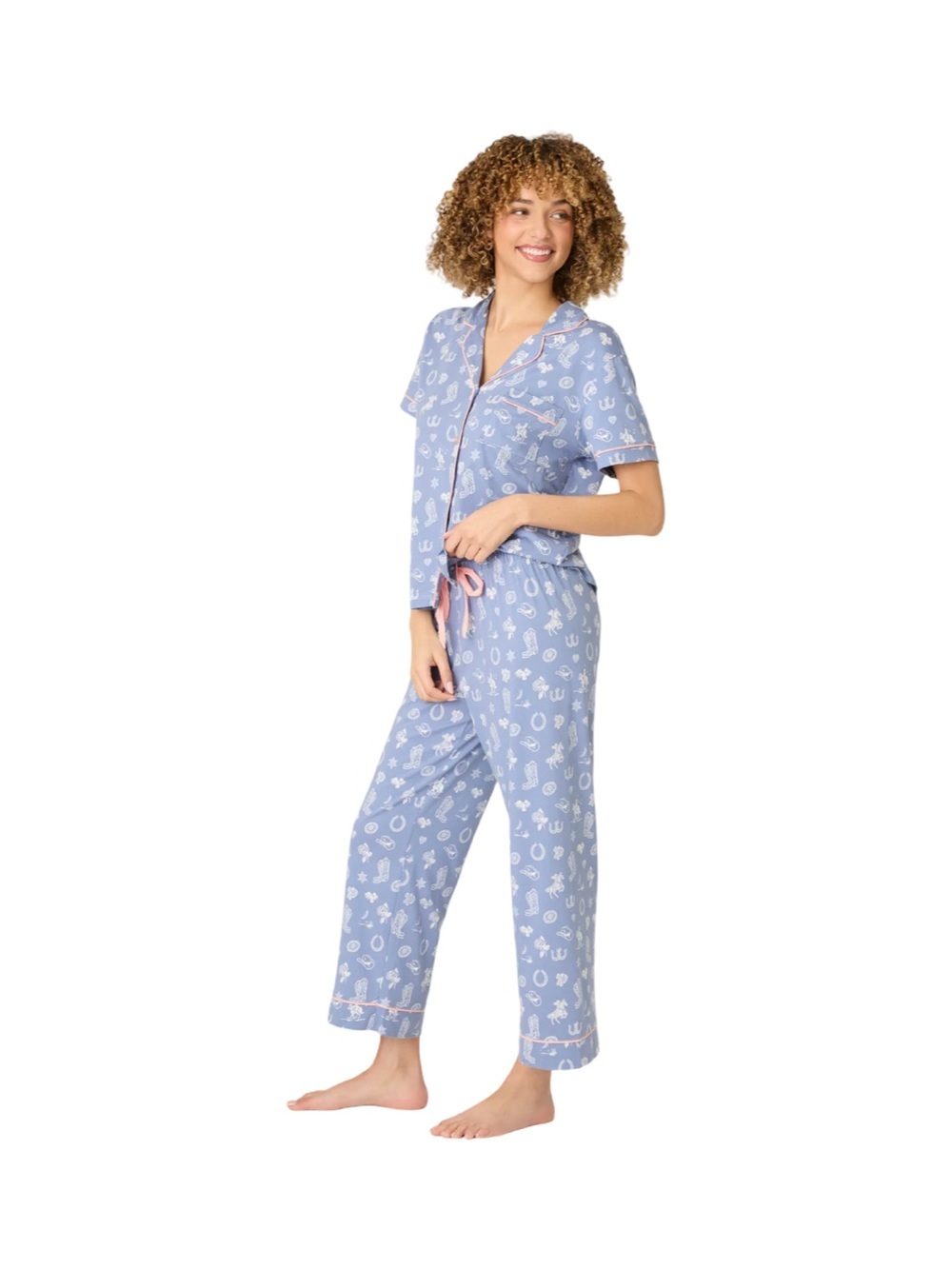 P.J. Salvage Whimsy Lone Star Love Cropped Western Pajama Set NWT Size S